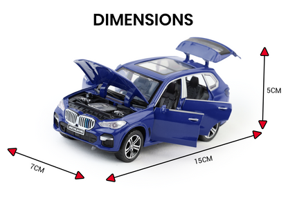 BMW X5 1:32 Scale Alloy Metal Pullback Toy car with Openable Doors Light Music