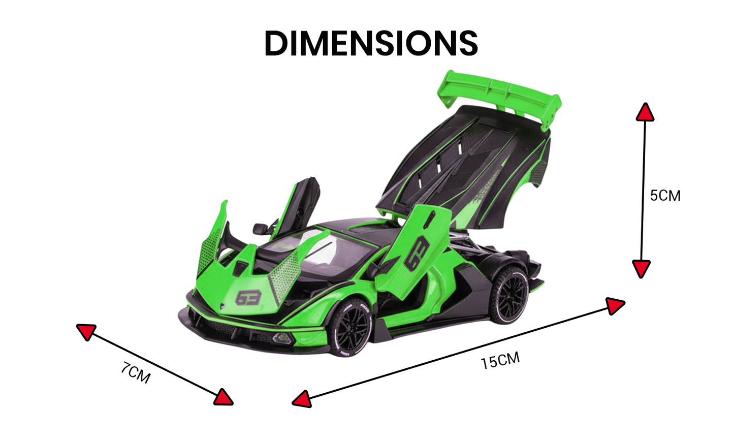 Lamborghini 1:32 Scale Alloy Metal Pullback Toy car with Openable Doors Light Music