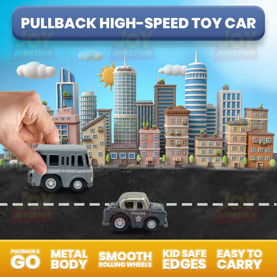 Mini Racer High Speed Transport-Series, Police-Car & Van Pullback Toy (Pack of 2 Multicolors) - Joy Junction Uncategorized (I