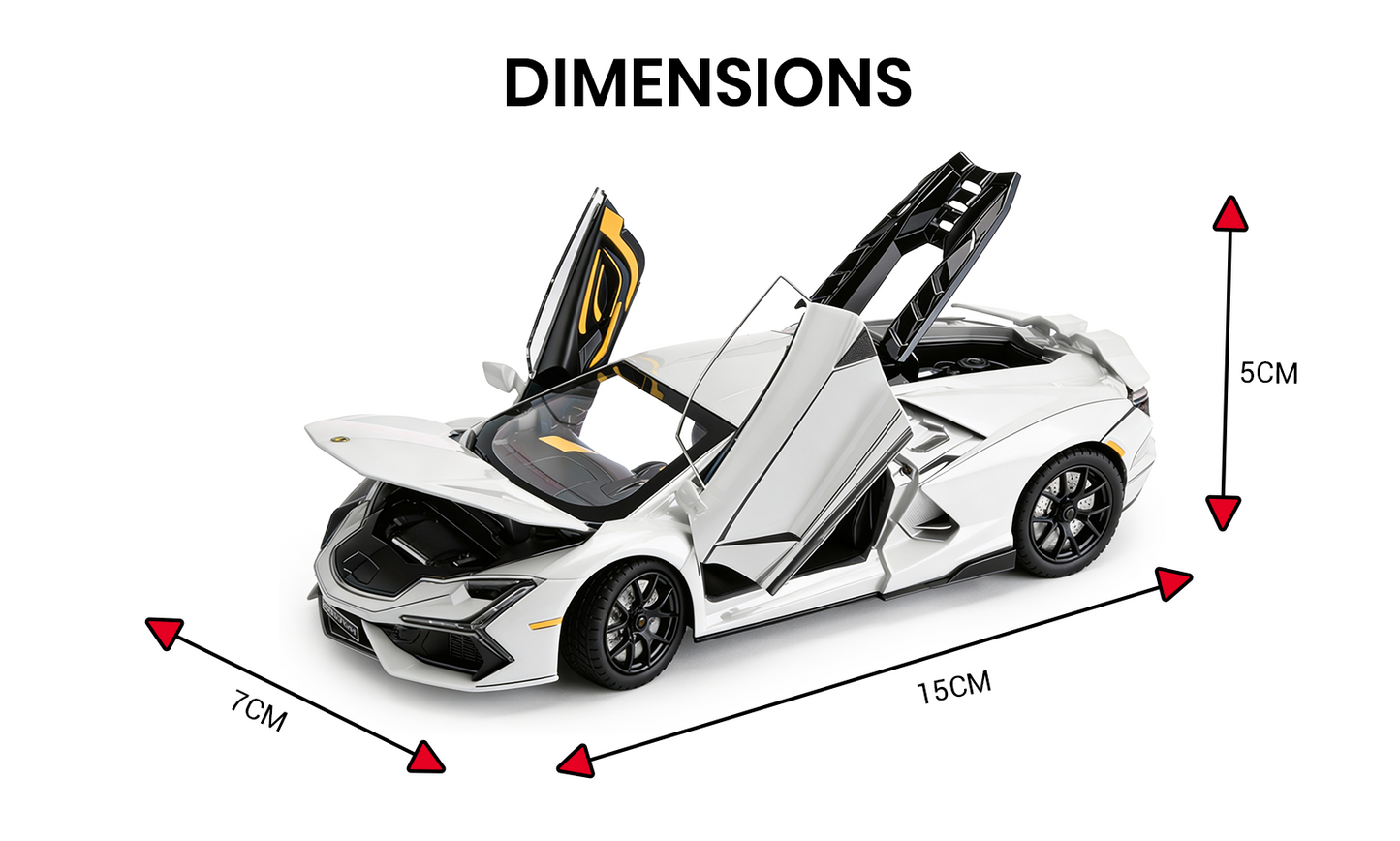 Lamborghini Revuelto 1:32 Scale Alloy Metal Pullback Toy car with Openable Doors Light Music