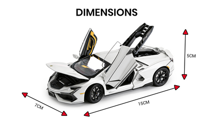 Lamborghini Revuelto 1:32 Scale Alloy Metal Pullback Toy car with Openable Doors Light Music