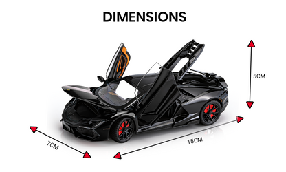 Lamborghini Revuelto 1:32 Scale Alloy Metal Pullback Toy car with Openable Doors Light Music