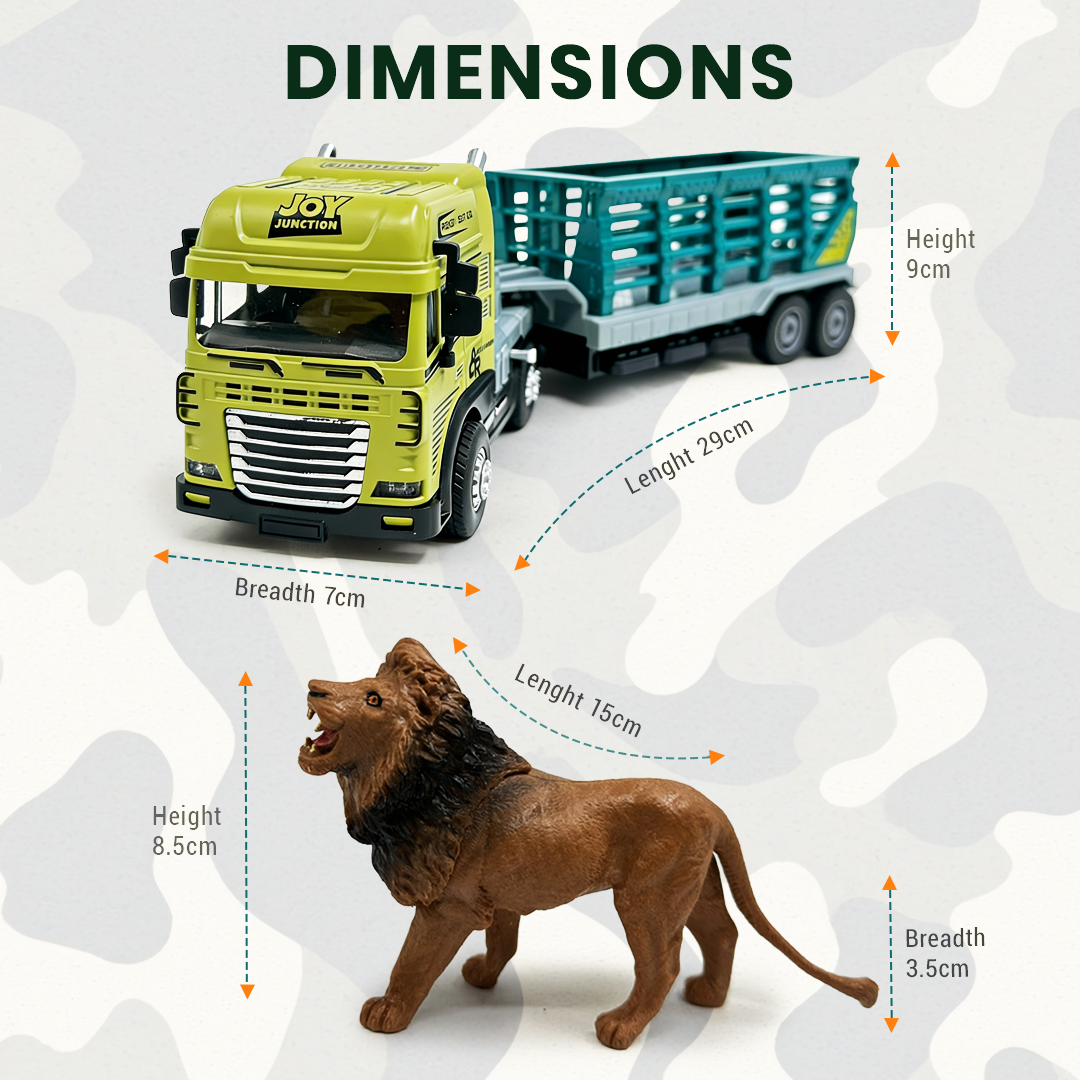 Lion Rescue Trailer Truck Toy ,1:24 Scale – Alloy Diecast Set - Joy Junction Uncategorized (Image 4)
