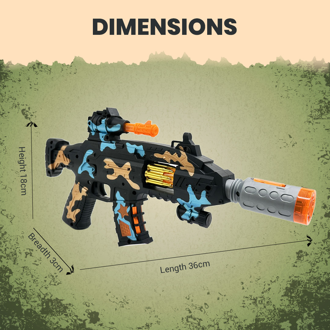 JOY JUNCTION Defender Gun with Light, Sound, Vibration & Smoke-Effect Musical Toy Gun | Future Gun Toy for Boys 3+ Years, Act