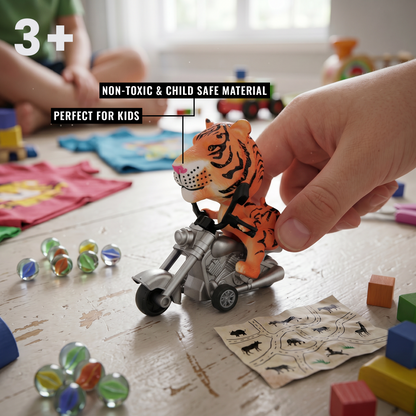 Friction Powered Push & Go Jungle Riders Tiger - Animal Bike Toy for Kids, Detachable Animal, No Batteries Required