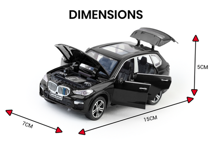 BMW X5 1:32 Scale Alloy Metal Pullback Toy car with Openable Doors Light Music