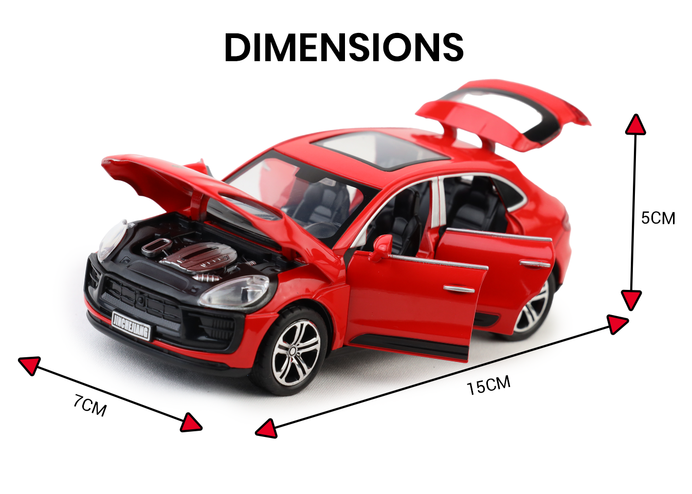 Porsche Macan 1:32 Scale Alloy Metal Pullback Toy car with Openable Doors Light Music