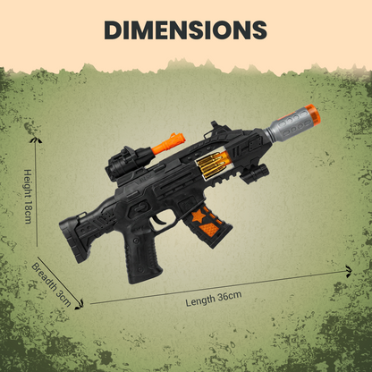 JOY JUNCTION Defender Gun with Light, Sound, Vibration & Smoke-Effect Musical Toy Gun | Future Gun Toy for Boys 3+ Years, Action with Realistic Effects