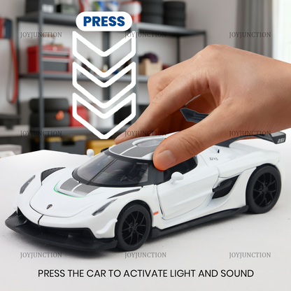 Koengseg Jesko Diecast Car 1:32 Scale – Metal Model with Lights, Sound & Pull-Back Action