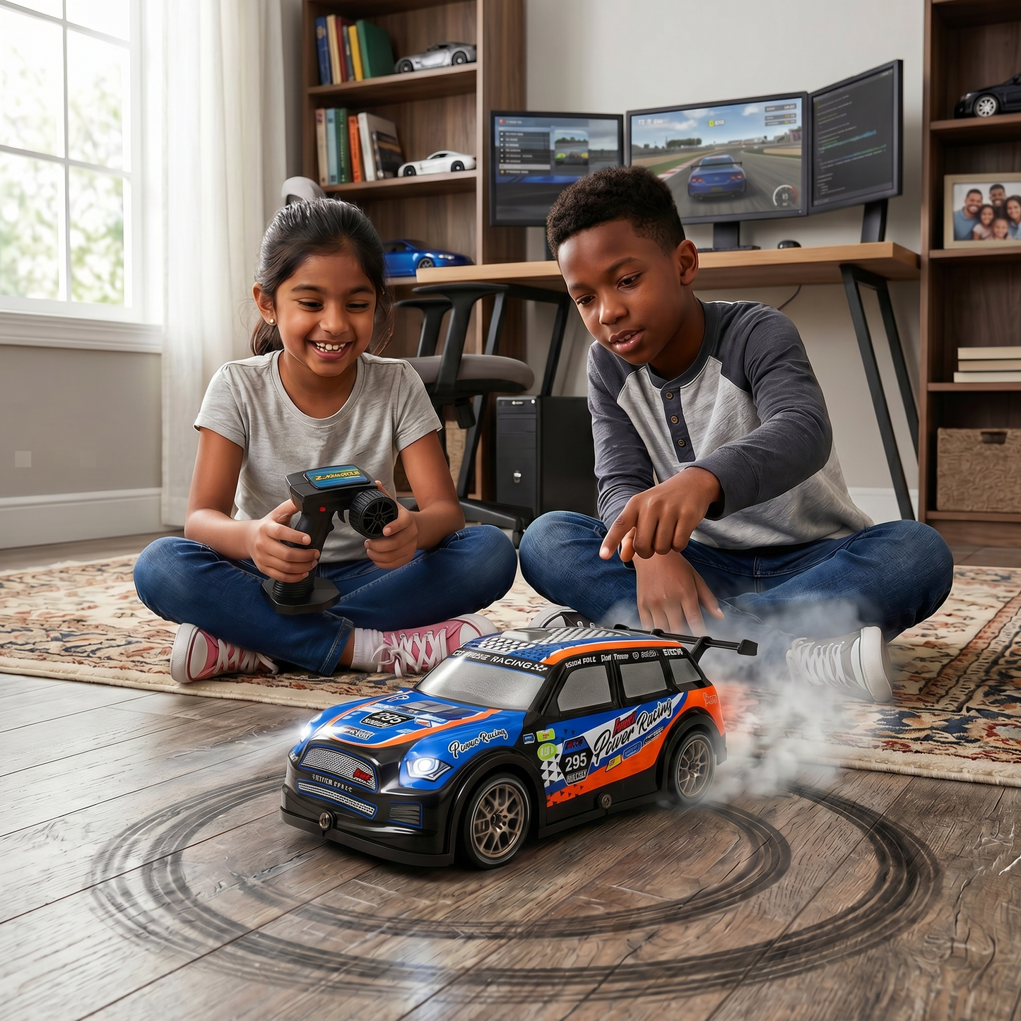 Rechargeable Remote Control - High Speed Drift Racing Car with Extra Drift Tires – Light & Smoke Effect