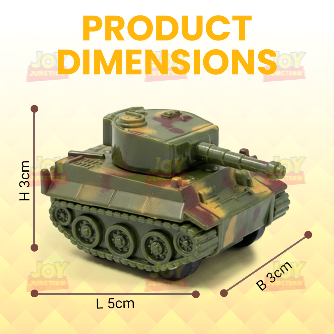 Battle Tank 4-Pack - High Speed Mini Racers - Alloy Pullback Toy with Rotating Turret