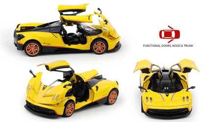 Pagani Huayra 1:32 Scale Alloy Metal Pullback Toy car with Openable Doors Light Music