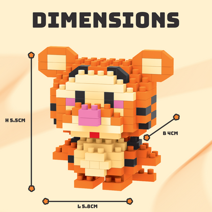 Tiger Mini DIY Building Blocks Set (195 Pcs) – Interlocking Construction Toys for Kids