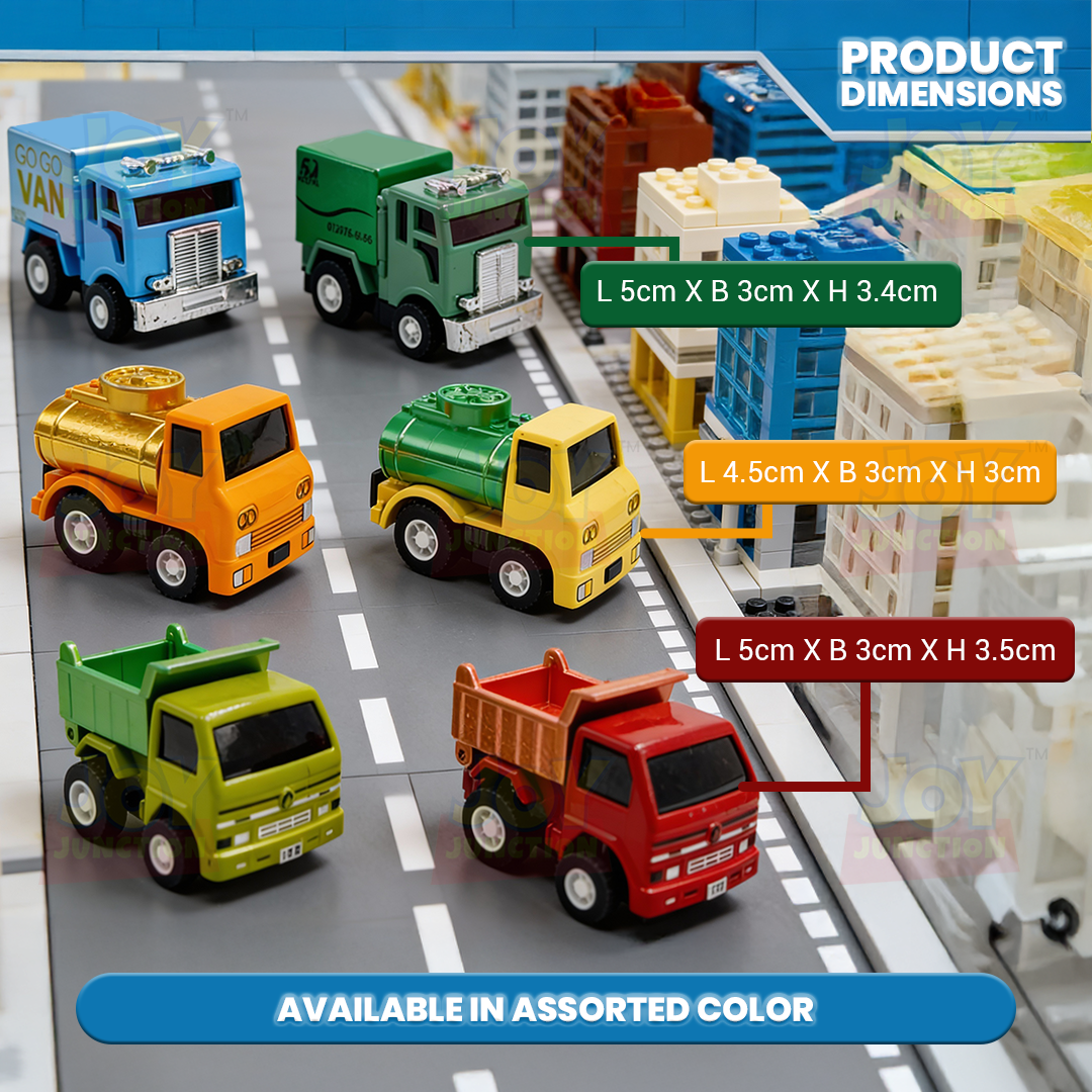 Mini Racer High Speed Transport-Series GOGO-Truck, Dipper, Tanker Pullback Toy (Pack of 3 Multicolors) - Joy Junction Uncateg