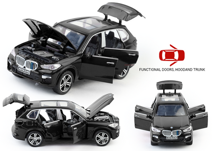 BMW X5 1:32 Scale Alloy Metal Pullback Toy car with Openable Doors Light Music