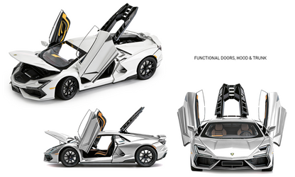Lamborghini Revuelto 1:32 Scale Alloy Metal Pullback Toy car with Openable Doors Light Music