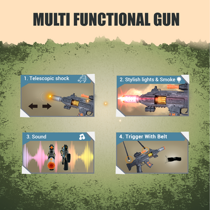 JOY JUNCTION Defender Gun with Light, Sound, Vibration & Smoke-Effect Musical Toy Gun | Future Gun Toy for Boys 3+ Years, Action with Realistic Effects