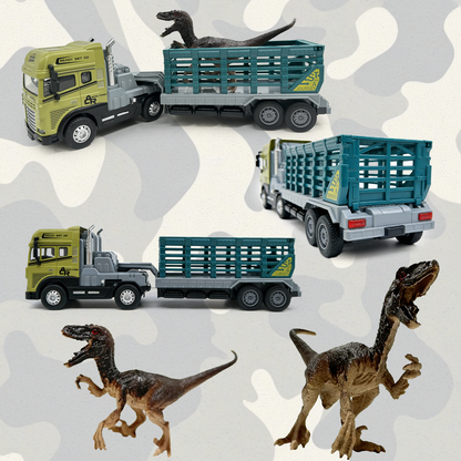 Raptor Dino Rescue Trailer Truck Toy ,1:24 Scale – Alloy Diecast Set - Joy Junction Uncategorized (Image 5)