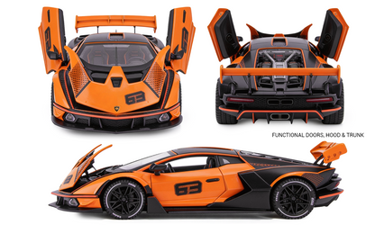 Lamborghini 1:32 Scale Alloy Metal Pullback Toy car with Openable Doors Light Music