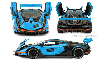 Lamborghini 1:32 Scale Alloy Metal Pullback Toy car with Openable Doors Light Music