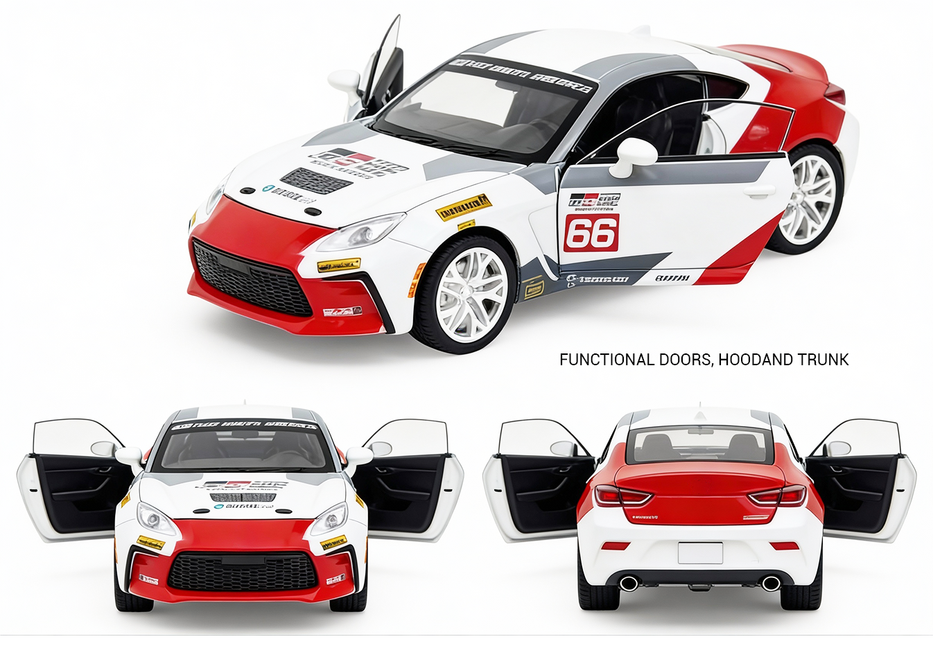 Toyota GR-86 1:32 Scale Alloy Metal Pullback Toy car with Openable Doors Light Music - Image 17