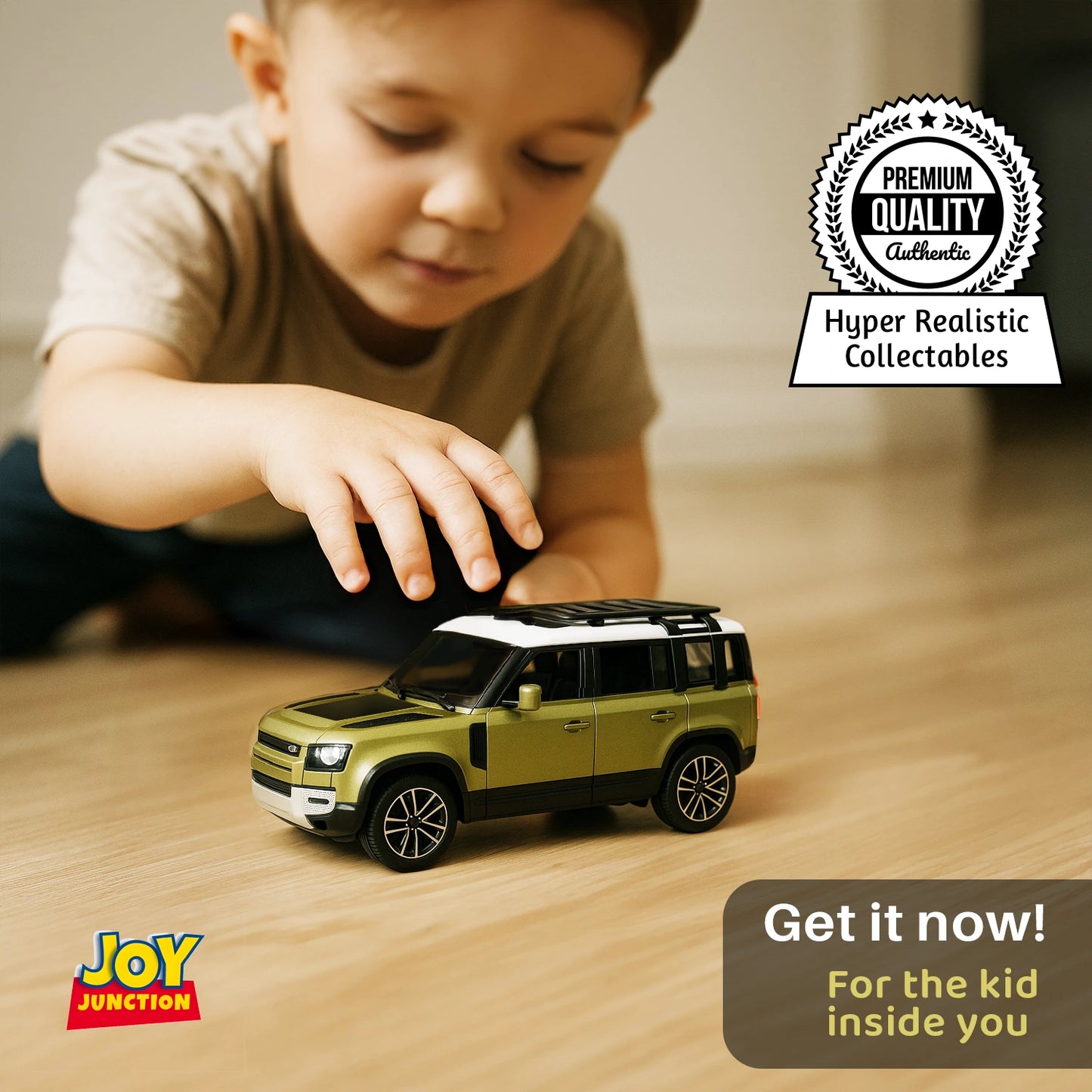 Land Roverr Defenderr 1:32 Scale Diecast Pull Back Toy Car with Openable Doors, Lights & Engine Sound