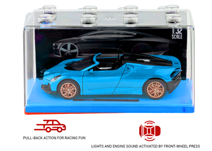 Bugatti Mistral 1:32 Scale Alloy Metal Pullback Toy car with Openable Doors Light Music