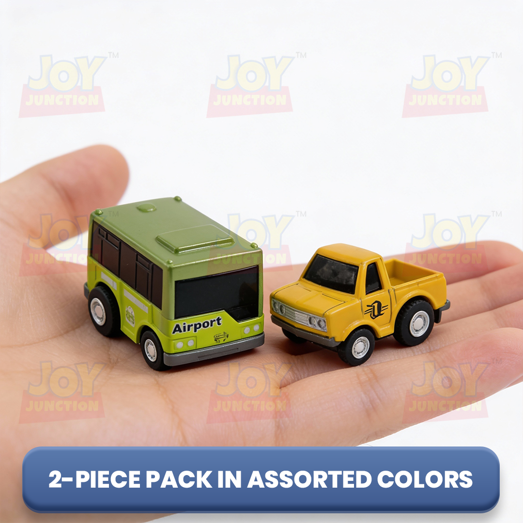 Mini Racer High Speed Transport-Series, Crane-Truck & Airport-Bus Pullback Toy (Pack of 2 Multicolors) - Joy Junction Uncateg