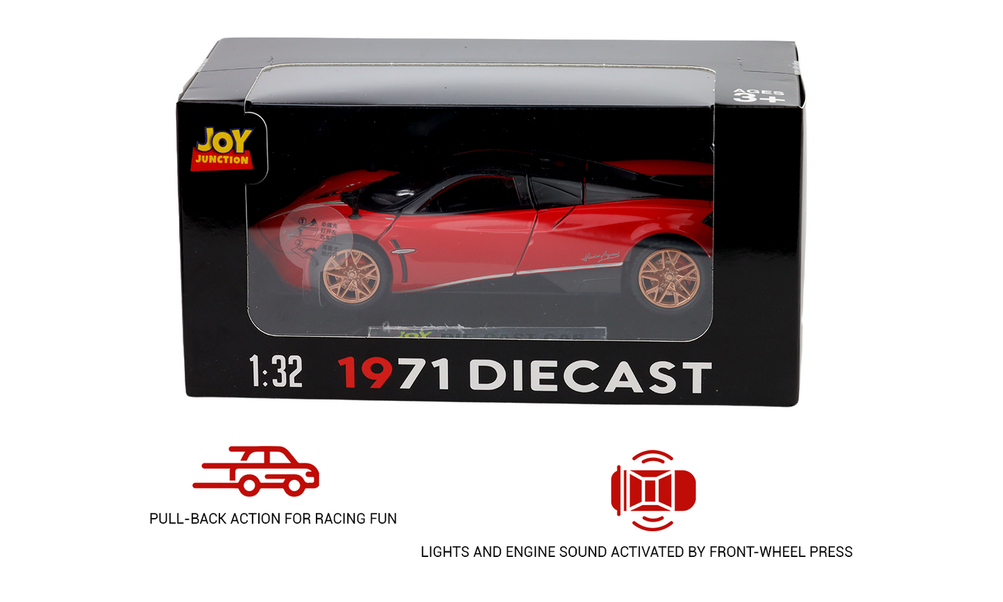 Pagani Huayra 1:32 Scale Alloy Metal Pullback Toy car with Openable Doors Light Music