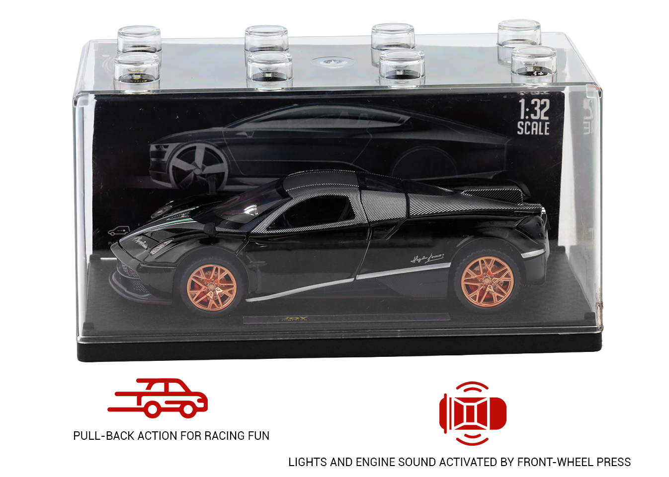 Pagani Fengshen 1:32 Scale Alloy Metal Pullback Toy car with Openable Doors Light Music