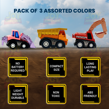 Mini Racer High Speed Engeering Series - Dipper,Digger,Lifter Pullback Toy (Pack of 3 Multicolors) - Joy Junction Uncategoriz