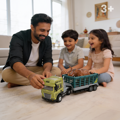 Elephant Rescue Trailer Truck Toy ,1:24 Scale – Alloy Diecast Set - Joy Junction Uncategorized (Image 2)