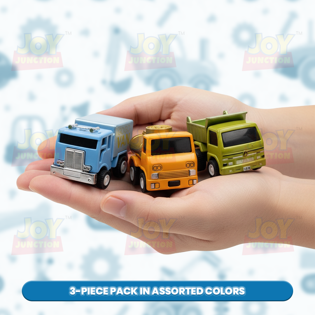Mini Racer High Speed Transport-Series GOGO-Truck, Dipper, Tanker Pullback Toy (Pack of 3 Multicolors) - Joy Junction Uncateg