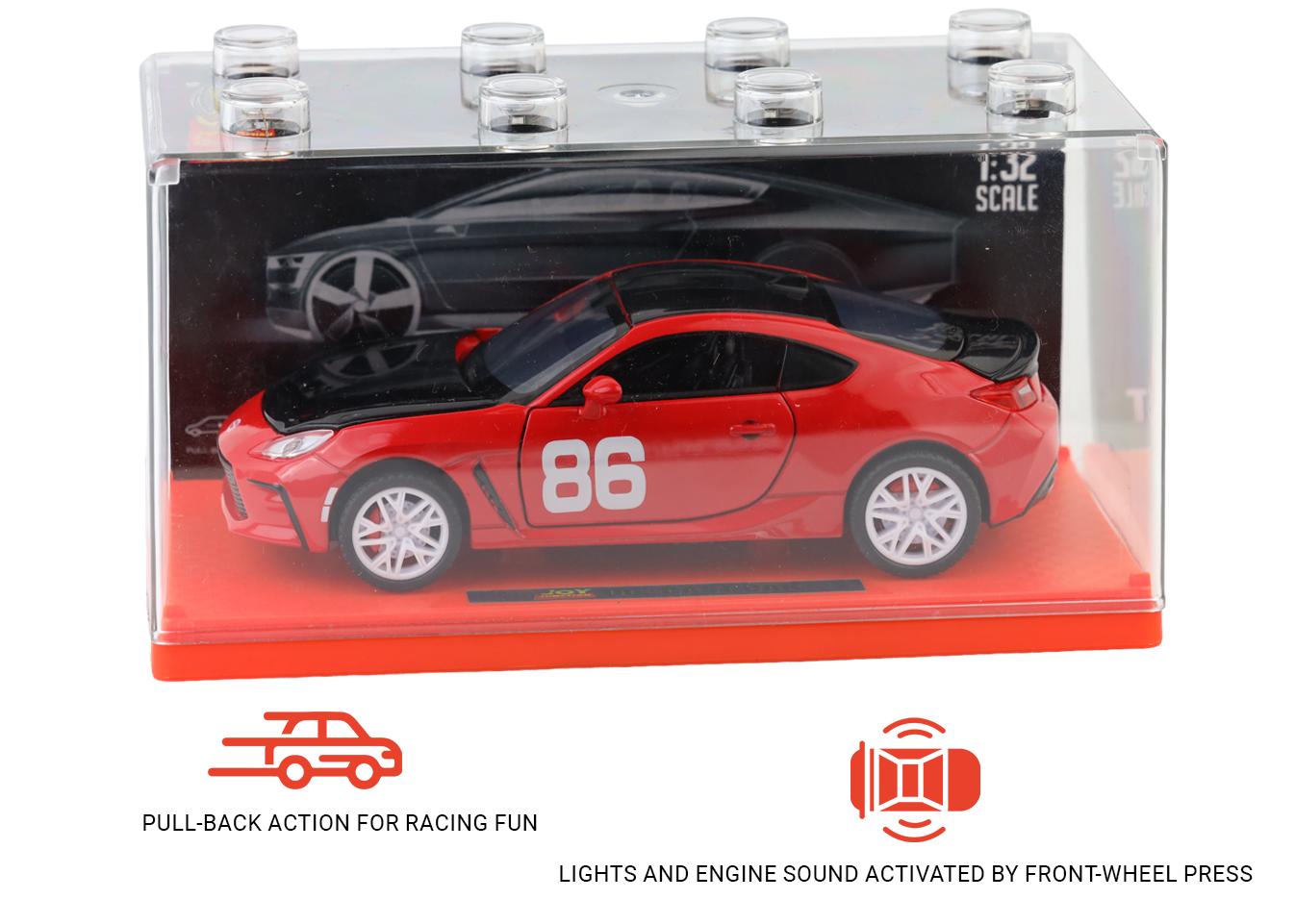 Toyota GR-86 1:32 Scale Alloy Metal Pullback Toy car with Openable Doors Light Music - Image 13