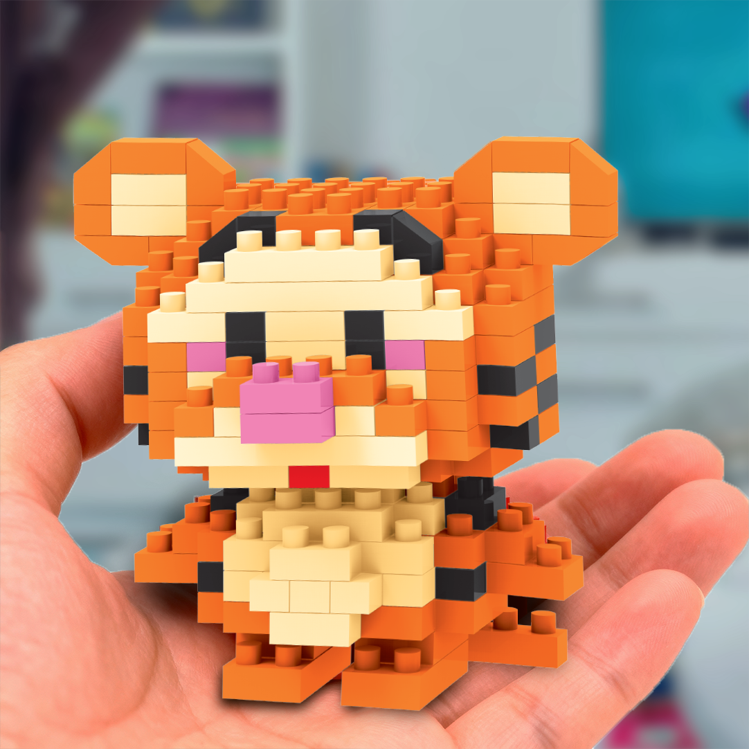 Tiger Mini DIY Building Blocks Set (195 Pcs) – Interlocking Construction Toys for Kids