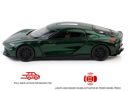 Koengseg 1:32 Scale Alloy Metal Pullback Toy car with Openable Doors Light Music