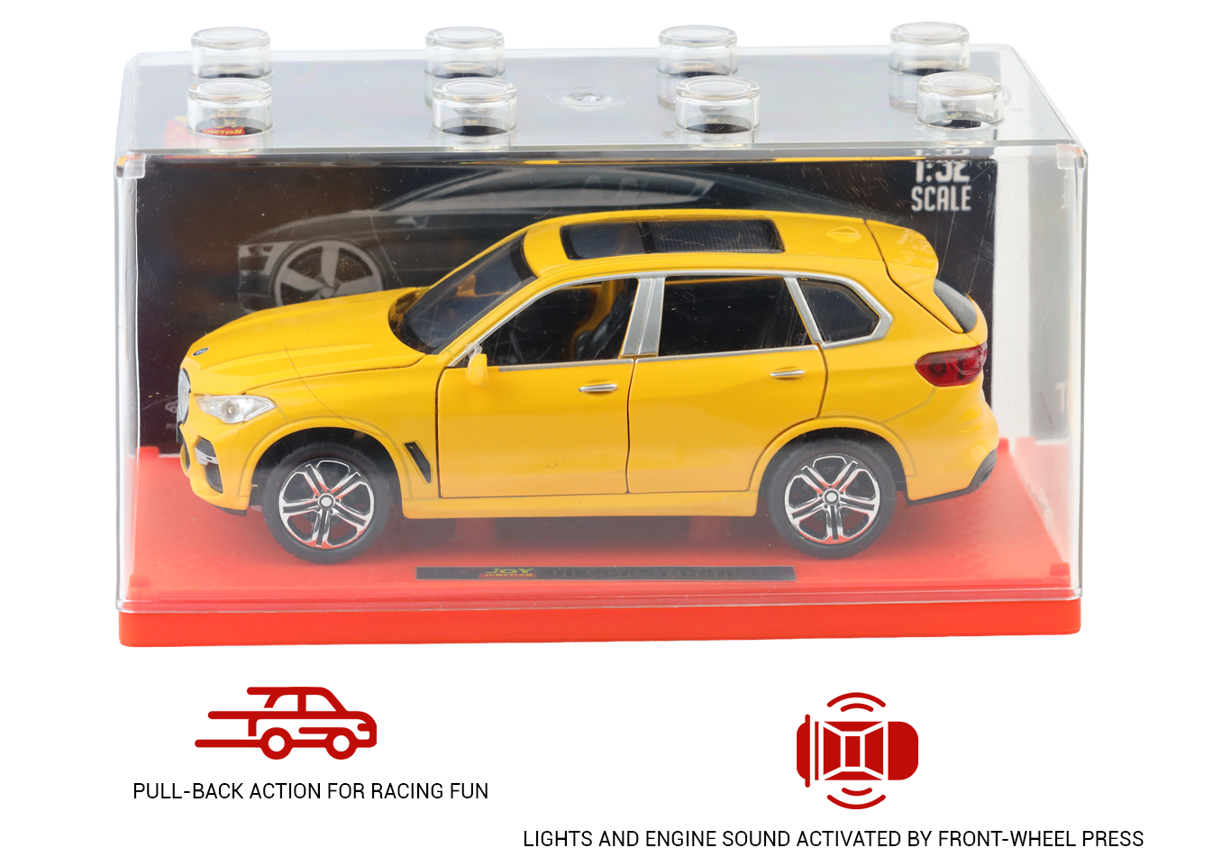 BMW X5 1:32 Scale Alloy Metal Pullback Toy car with Openable Doors Light Music