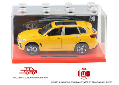 BMW X5 1:32 Scale Alloy Metal Pullback Toy car with Openable Doors Light Music