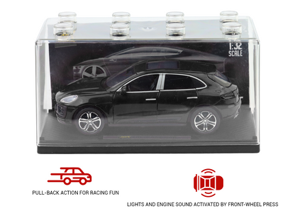 Porsche Macan 1:32 Scale Alloy Metal Pullback Toy car with Openable Doors Light Music