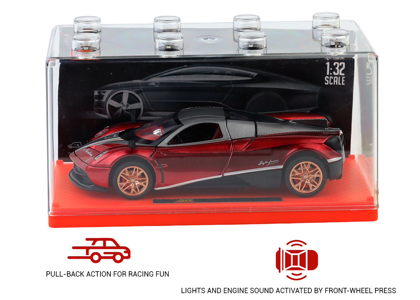 Pagani Fengshen 1:32 Scale Alloy Metal Pullback Toy car with Openable Doors Light Music