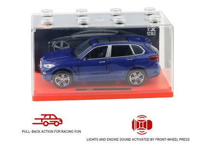 BMW X5 1:32 Scale Alloy Metal Pullback Toy car with Openable Doors Light Music