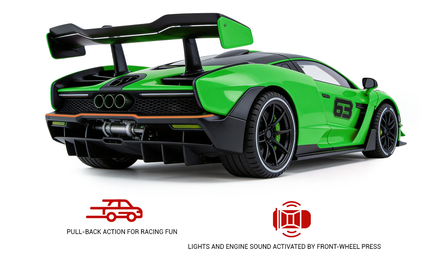 Lamborghini 1:32 Scale Alloy Metal Pullback Toy car with Openable Doors Light Music