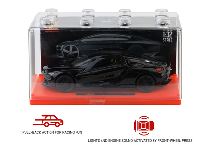 Koengseg 1:32 Scale Alloy Metal Pullback Toy car with Openable Doors Light Music