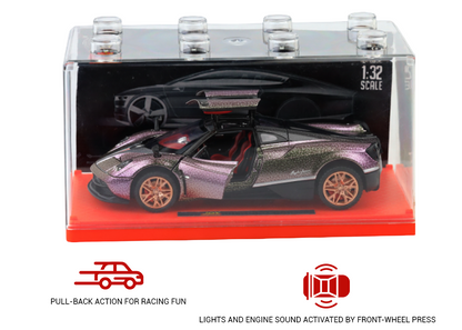 Pagani Fengshen 1:32 Scale Alloy Metal Pullback Toy car with Openable Doors Light Music