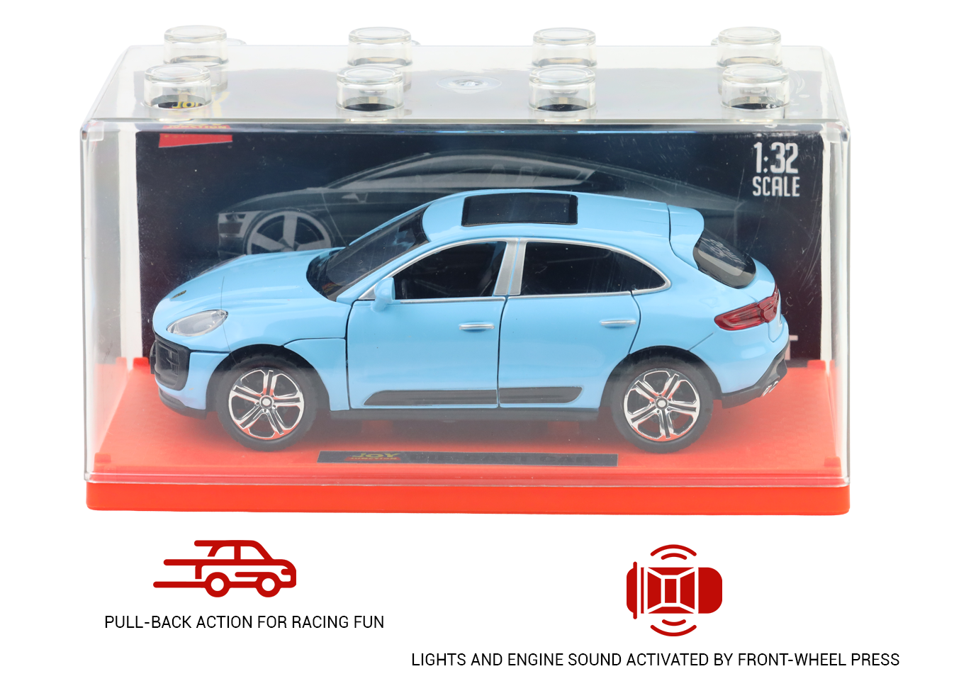 Porsche Macan 1:32 Scale Alloy Metal Pullback Toy car with Openable Doors Light Music