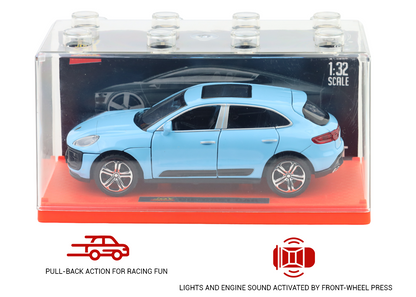 Porsche Macan 1:32 Scale Alloy Metal Pullback Toy car with Openable Doors Light Music