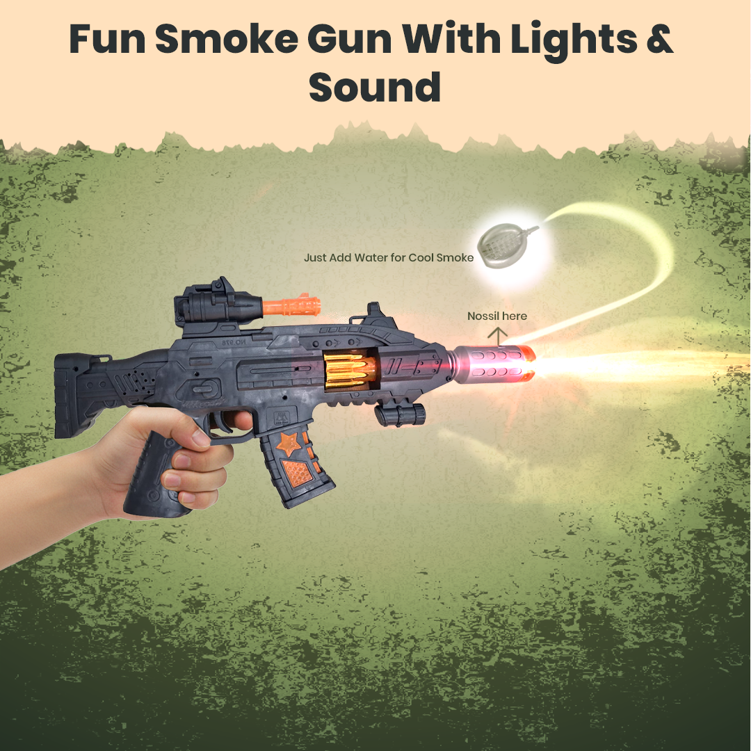 JOY JUNCTION Defender Gun with Light, Sound, Vibration & Smoke-Effect Musical Toy Gun | Future Gun Toy for Boys 3+ Years, Action with Realistic Effects