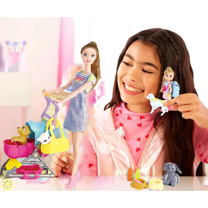 Diana Series Doll with Baby, Pets & Stroller | Pet Walk Fashion Doll Toy for Girls