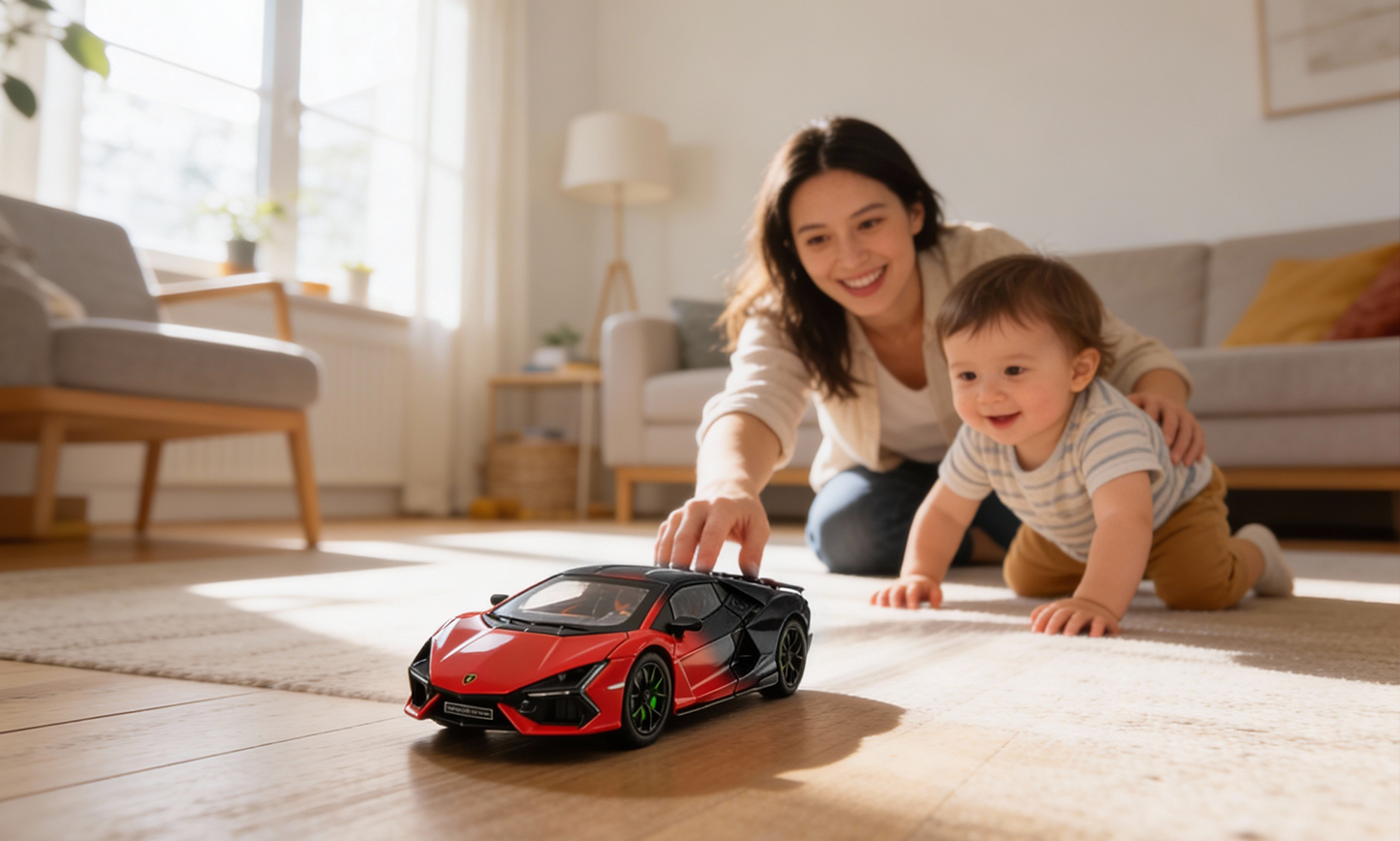 Lamborghini Revuelto 1:32 Scale Alloy Metal Pullback Toy car with Openable Doors Light Music