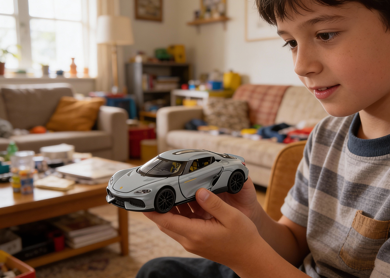 Koengseg 1:32 Scale Alloy Metal Pullback Toy car with Openable Doors Light Music